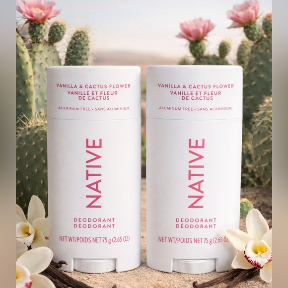 Native Other - 2for1 Native Vanilla & Cactus Flower Deodorant Aluminum free